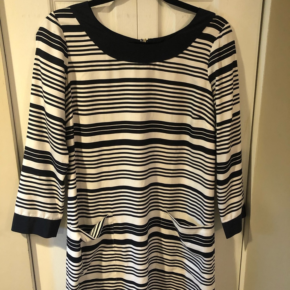 100% Silk J. Crew Striped Shirt Dress